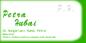 petra hubai business card